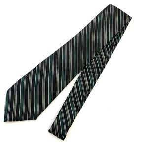 Stafford Men's Green/Black Diagonal Stripe Necktie